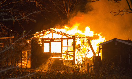 20 December Tuinhuisje verwoest door brand Schiedamsedijk Schiedam