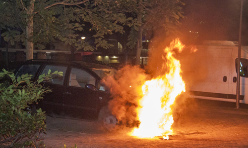 28 augustus Auto in brand gestoken Cornelia van Zantenplein Schiedam