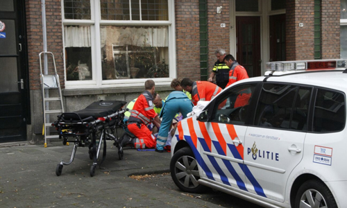 2 september Traumahelikopter opgeroepen na val van huishoudtrap Besemerstraat Rotterdam