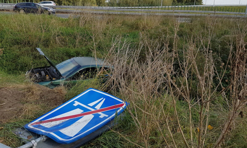 4 oktober Over de kop en in de greppel A13 arit Spaanse Polder Rotterdam