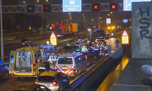 16 november Zwaargewonde bij ernstige aanrijding A4 Schiedam