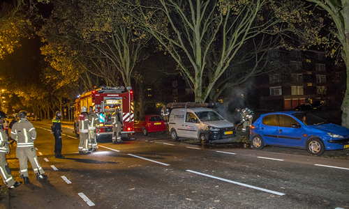 23 november Auto in brand gestoken Dr. Wiardi Beckmansingel Vlaardingen