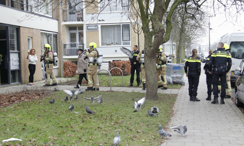 26 januari Kat uit woning gehaald na brand Mgr. Nolenslaan Schiedam