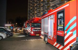 26 december Trappenhuis vol stoom na gesprongen leiding Bachplein Schiedam