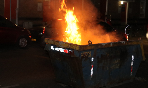 26 april Brand in bouwcontainer Van Duylstraat Rotterdam