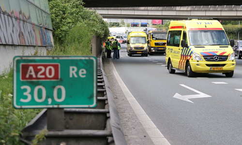 5 juni Vier gewonden bij ongeval A20 Rotterdam