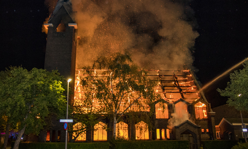 6 augustus Grote uitslaande brand verwoest kerk Zaandijkstraat Rotterdam