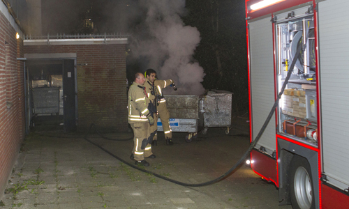 20 augustus Brand in containerruimte van flat Koninginnelaan Vlaardingen