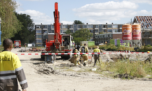 8 september Bouwterrein ontruimd na gaslek Vlaardingen
