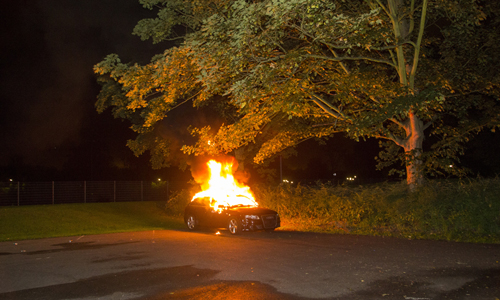 21 juli Gedumpte auto uitgebrand Schiedam