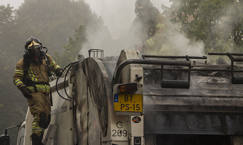 12 september Brand in vuilniswagen Rotterdam