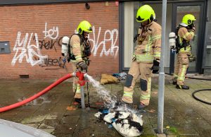 Brand in meterkast achter kringloopwinkel Parkweg Schiedam