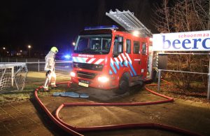 Grote brand uitgebroken op tribune voetbalvereniging Het Hoge Land Berkel en Rodenrijs