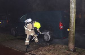 Brand in dixi en auto Van Nelleweg Rotterdam
