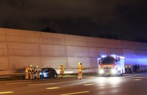 Autobrand op de A4 Schiedam