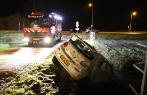 Auto belandt in slootRuigelaan Wassenaar