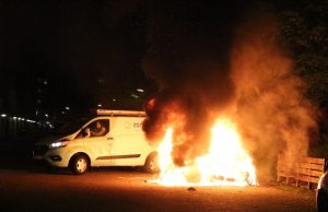 Brommobiel in vlammen opgegaan Burgemeester Keijzerlaan Leidschendam