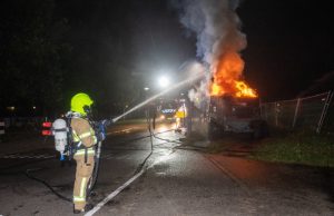 Graafmachine uitgebrand Jachthavenlaan Schiedam