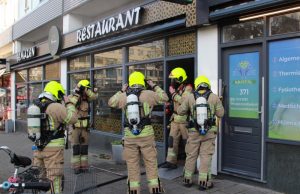 Middelbrand in café restaurant Parkweg Schiedam