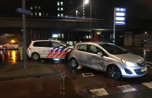 Aanrijding met politievoertuig Pretorialaan Rotterdam