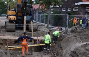 Gaslekkage bij rioleringswerkzaamheden Valeriusstraat Vlaardingen