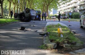 Brommobiel gelanceerd na eenzijdig ongeval Mgr Bekkerslaan Rijswijk